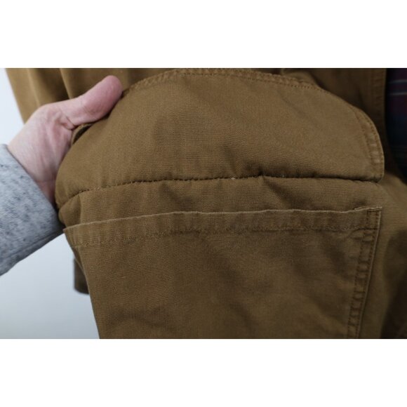 Vintage 90s American Eagle Outfitters Mens Large Flannel Lined Chore Barn Jacket - Picture 7 of 16